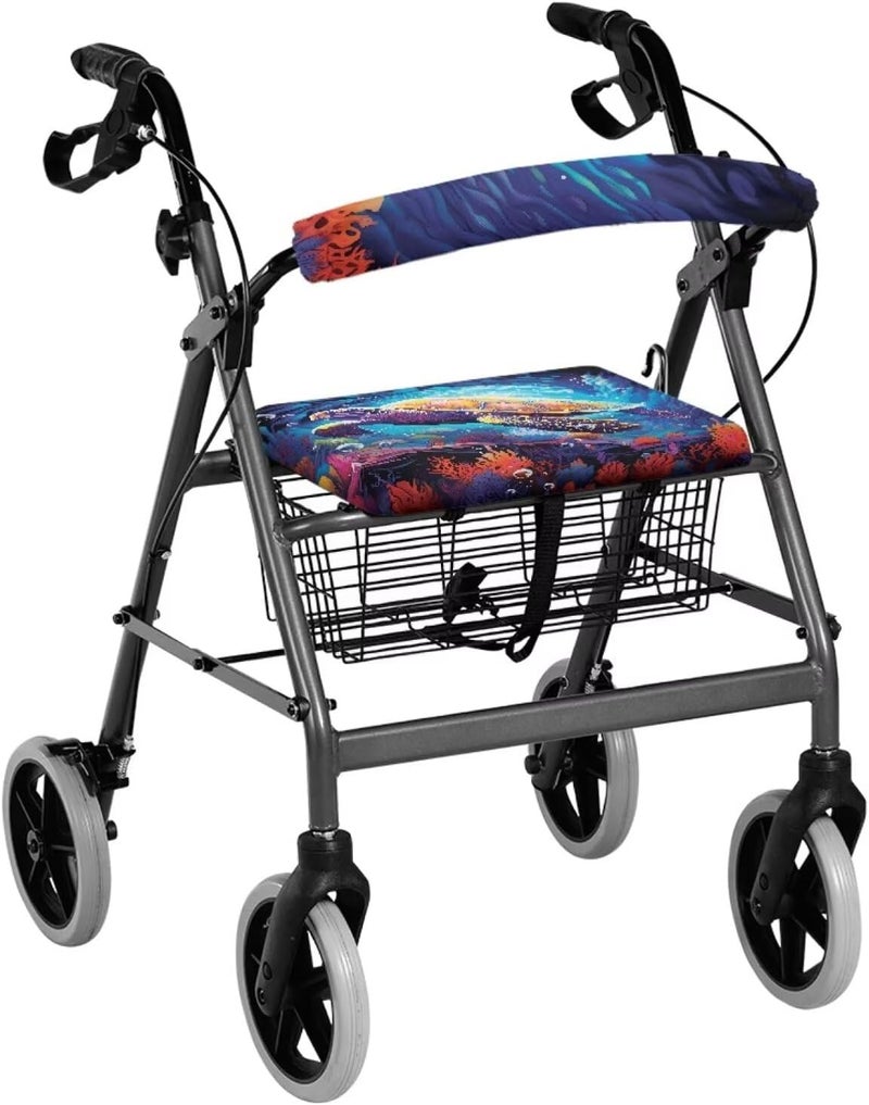 LedBack Walkers, Rollators & Accessories Sea Turtle Rollator Seat Cushion Soft Walker Seat Cover Dust Cover Walker Decorations - Image 2